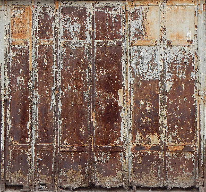 very rusty metal door from venice