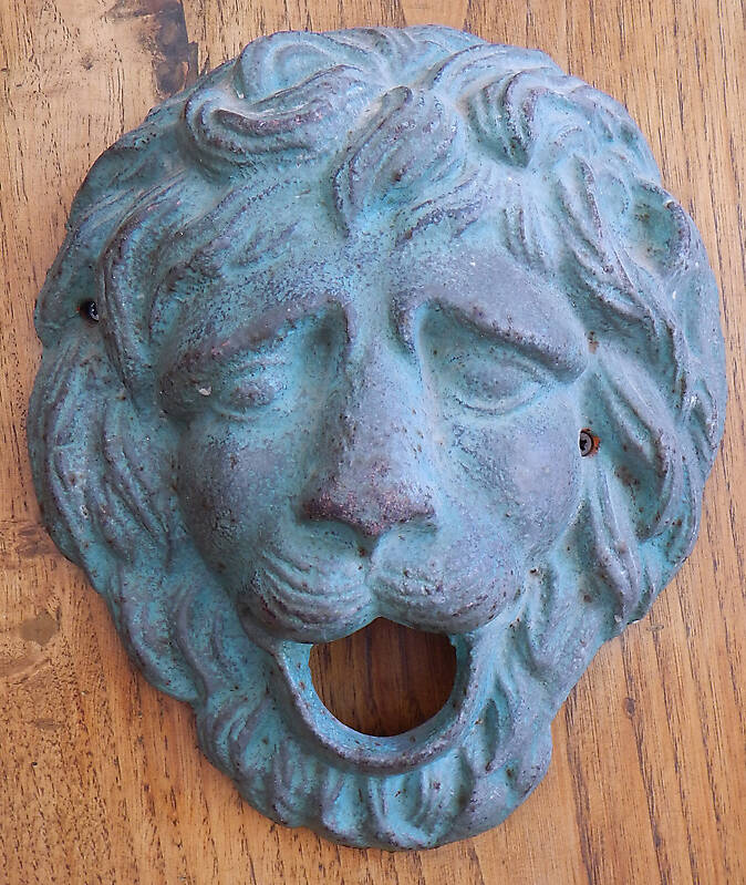 bronze ornament lion face