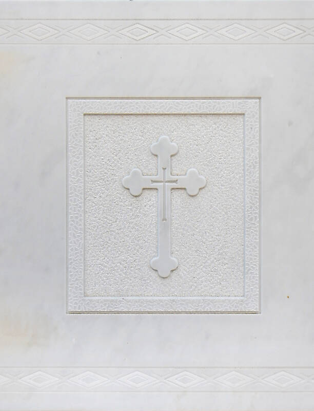 cross on white stone ornament 3