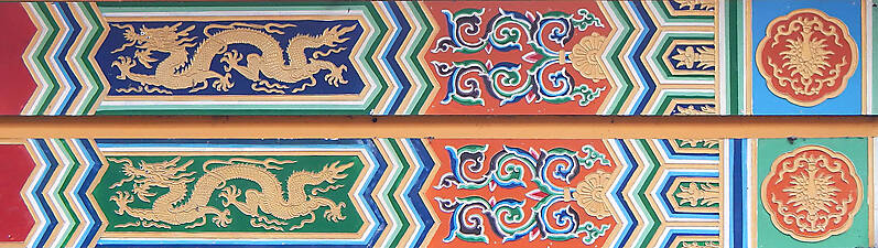 chinese painted planks ornaments