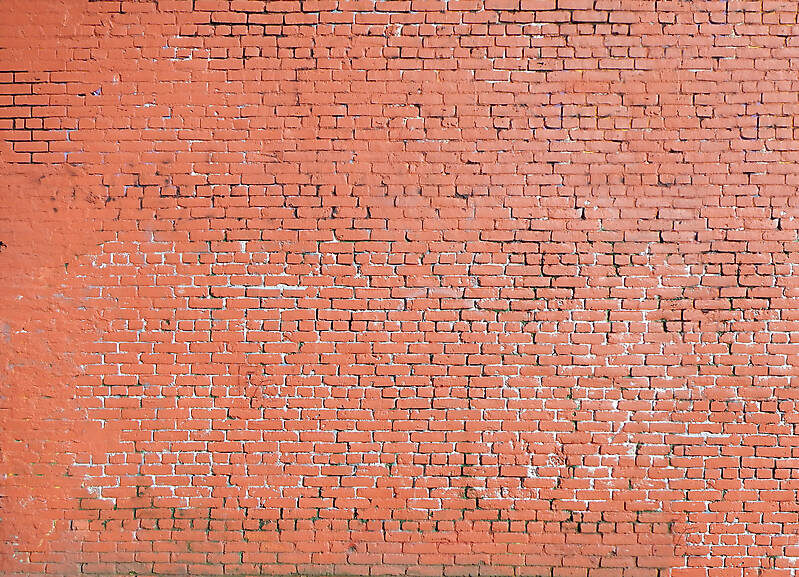 red painted bricks wall 2