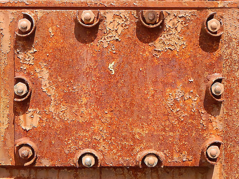 rusty bolted panel