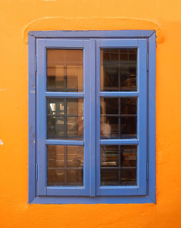 greek window blue