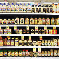 market shelves sauces