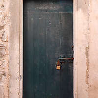 aged medieval door green 6