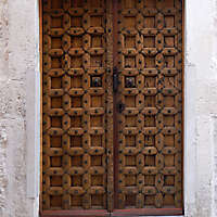 medieval door with rusty nails