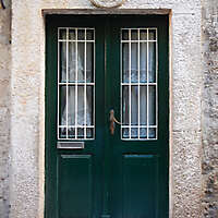 aged medieval door green 13