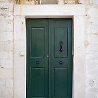 aged medieval door green 14