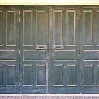 aged medieval door green 16