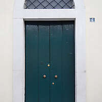 aged medieval door green 18