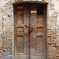 very ruined old door