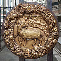 golden round emblem ornaments