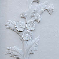 flowers on white stone ornament 12