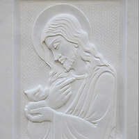 jesus on white stone ornament 6