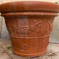 decorated terracotta vase