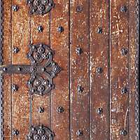 old planks with medieval metal hinges 1