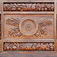 statue and flowers wood door ornaments 2