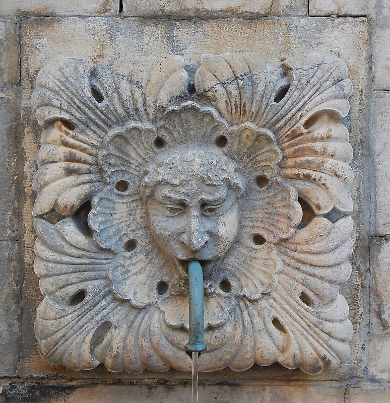 medieval fountain stone decoration 6