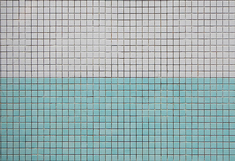 mosaic pool tiles green white