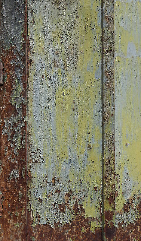 rusty panel with scraped paint