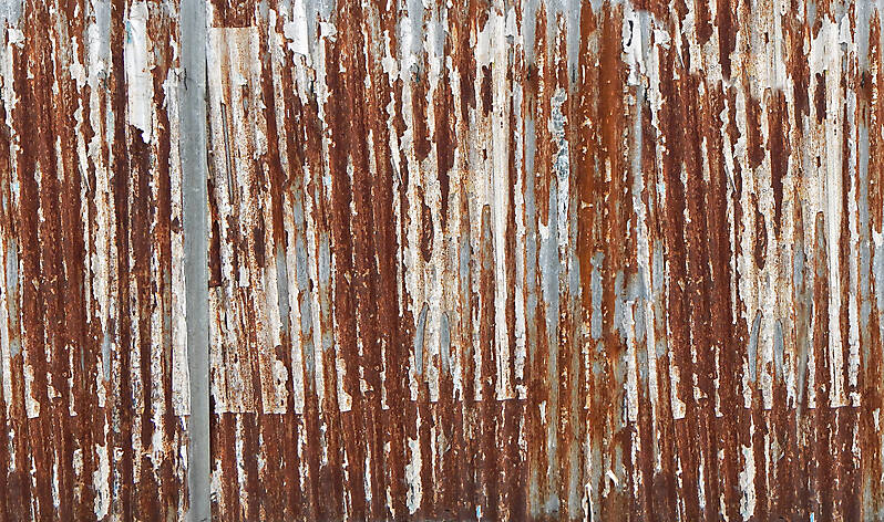 undulating rusty iron panel 1