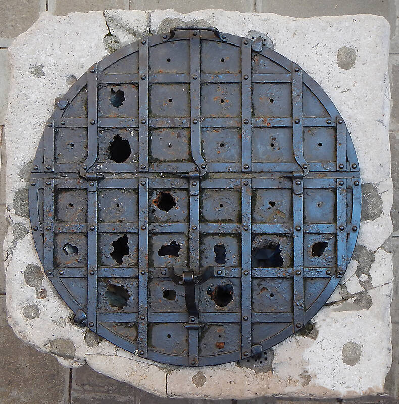 medieval big well manhole