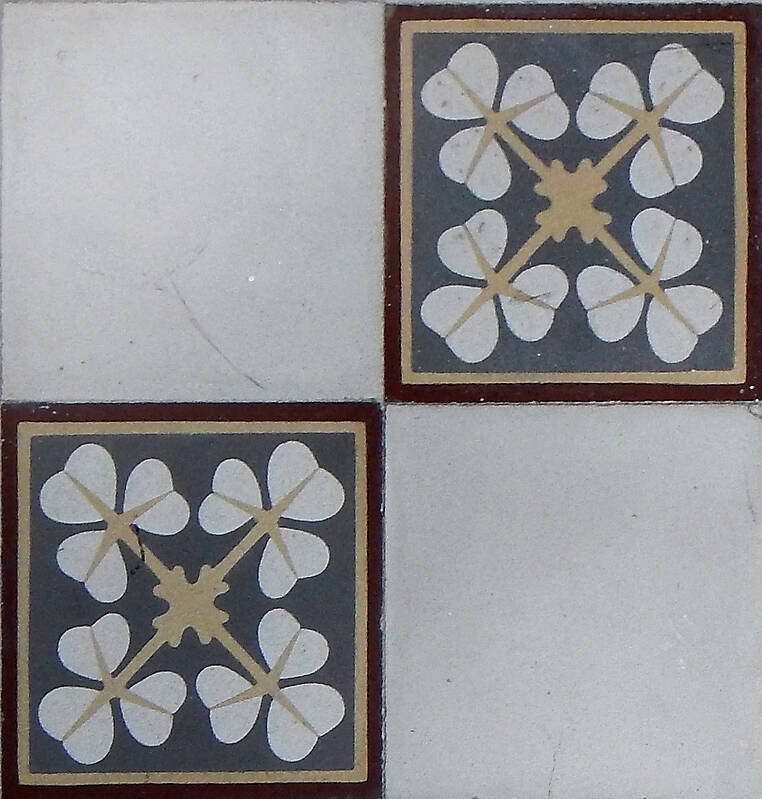 old tiles with flowers