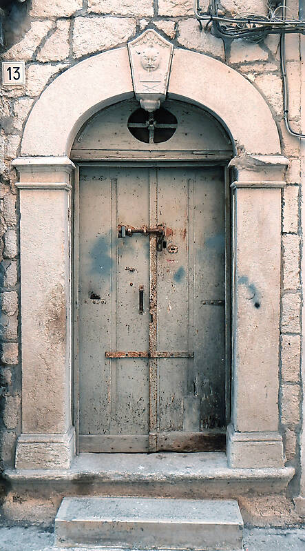 dried paint ruined old door