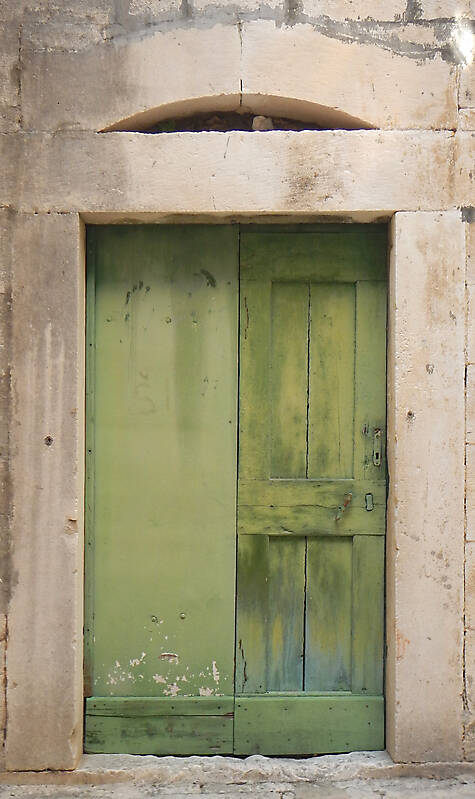 ruined paint old door green 9