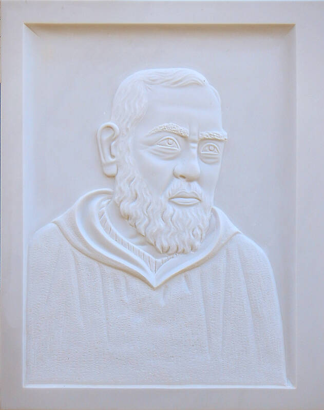 san Pio on white stone ornament 10