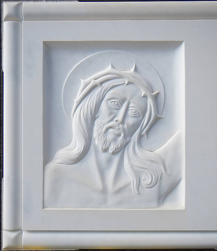 jesus on white stone ornament 14