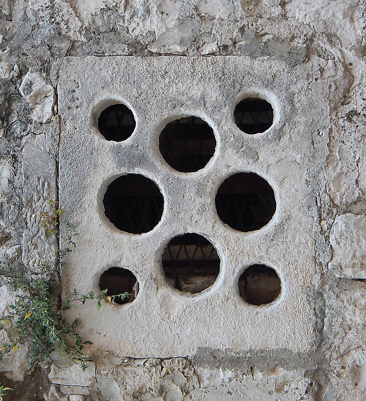 old medieval window holes 14