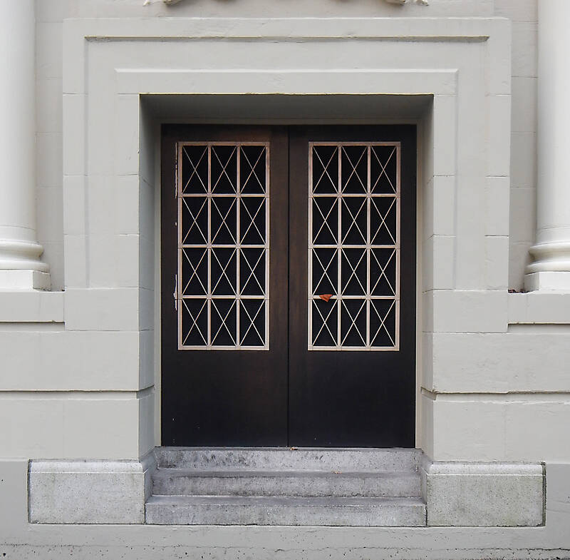 neoclassical building door