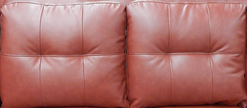 red leather backrest couch pillows 2
