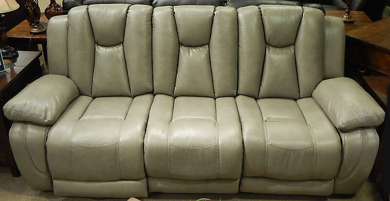 green leather couch