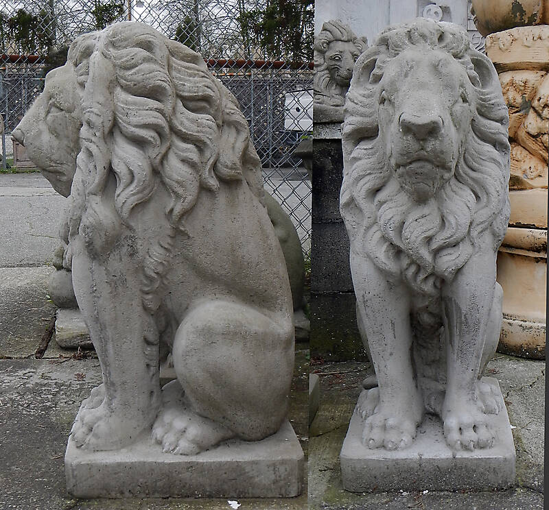 lion cement statue