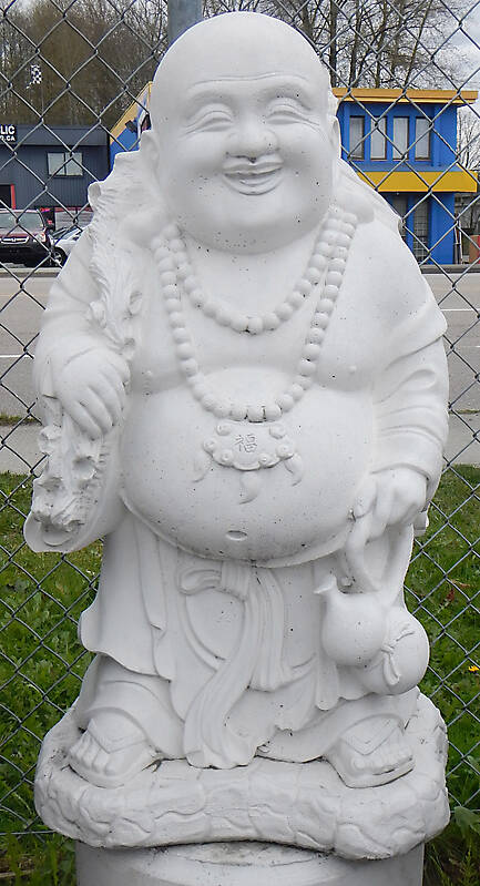 buddha statue white chalk