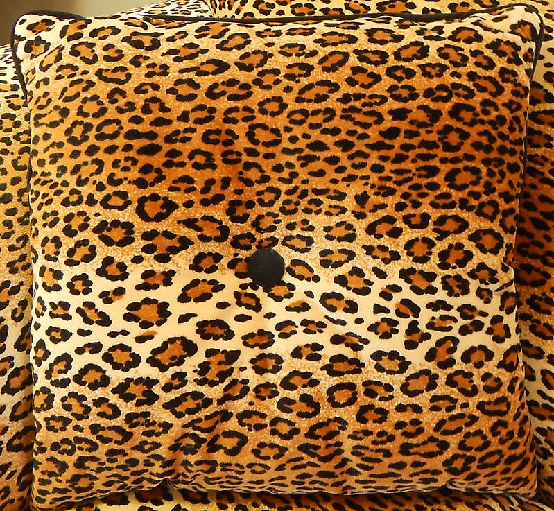 leopard fabric pillow
