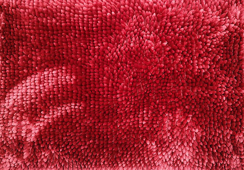 velvet red hairy rug