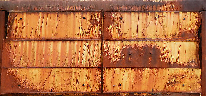 rusty metal panels