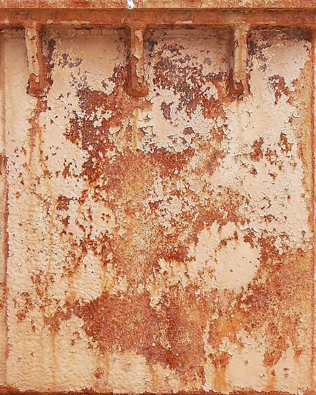 rusty panel with supports