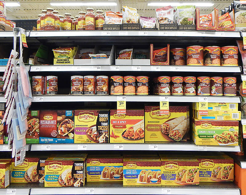 market shelves mexican food