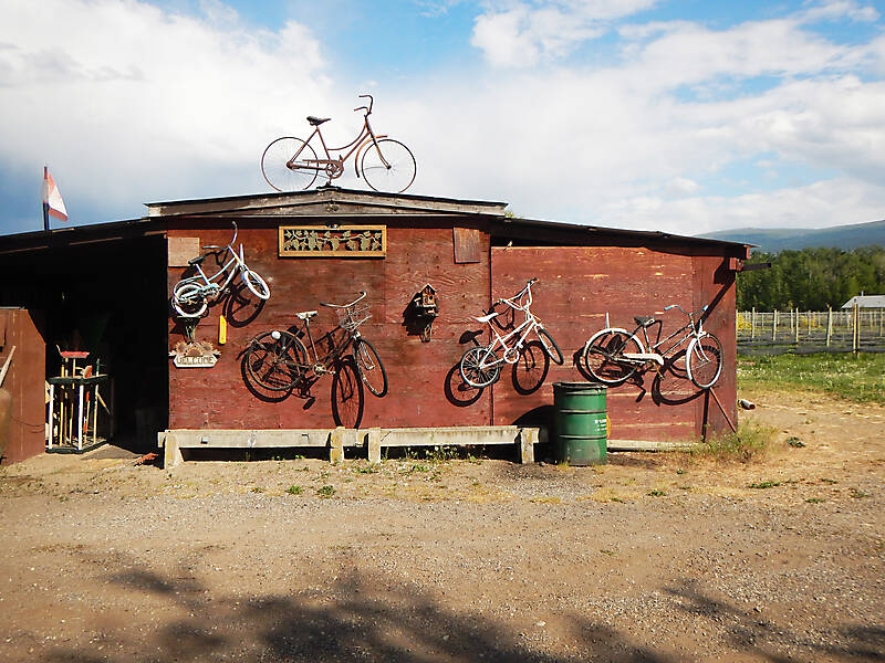 barn with bikes