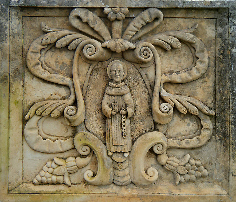 stone plate statue saint peter