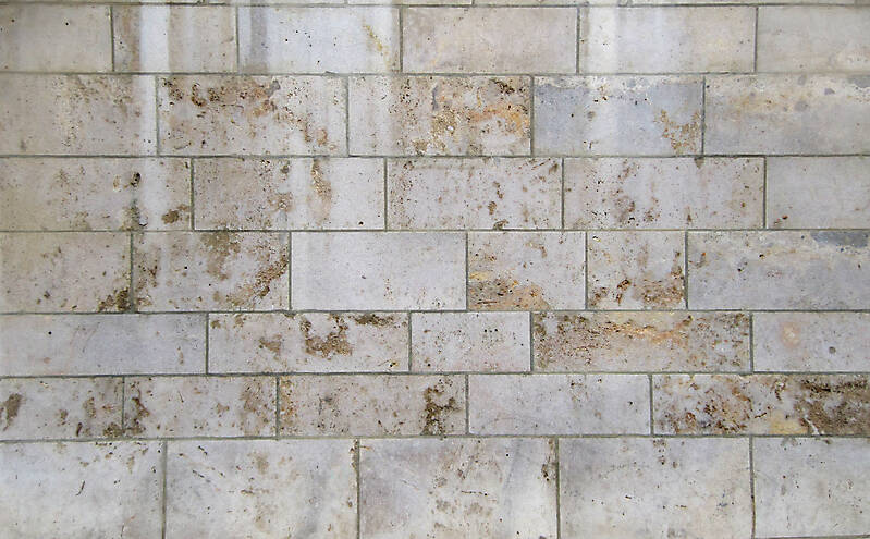 white and orange stone tile
