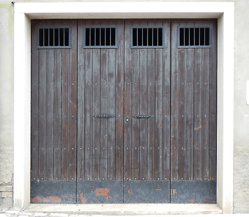 old wood garage door