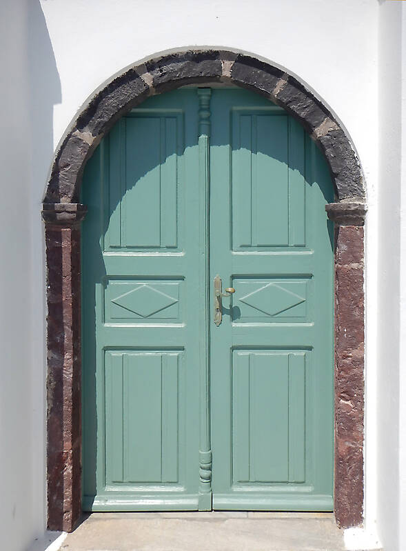 aged medieval door green 15