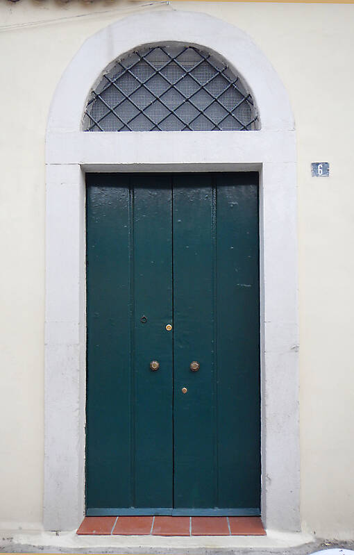 aged medieval door green 18