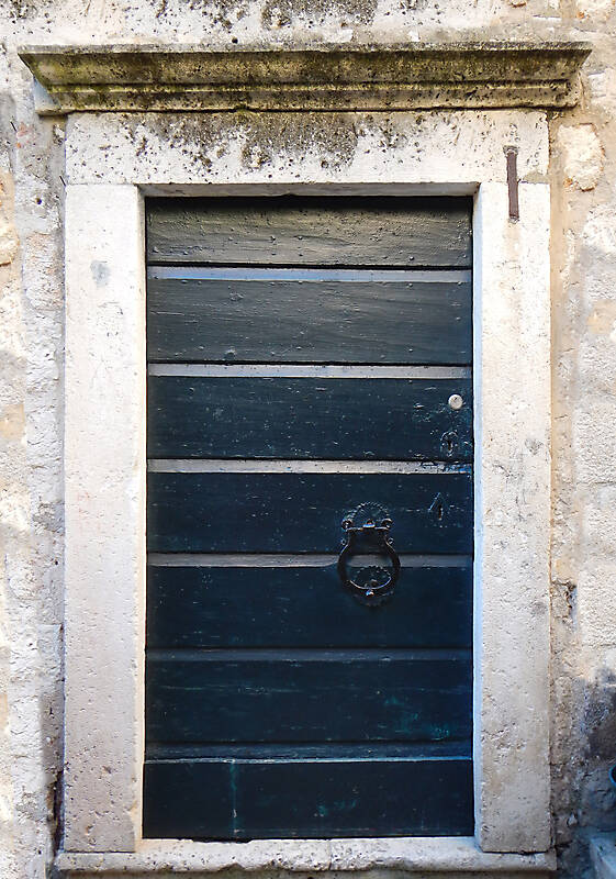 aged medieval door green 12