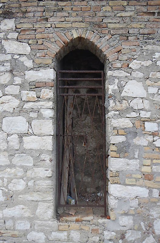 greek old arch door